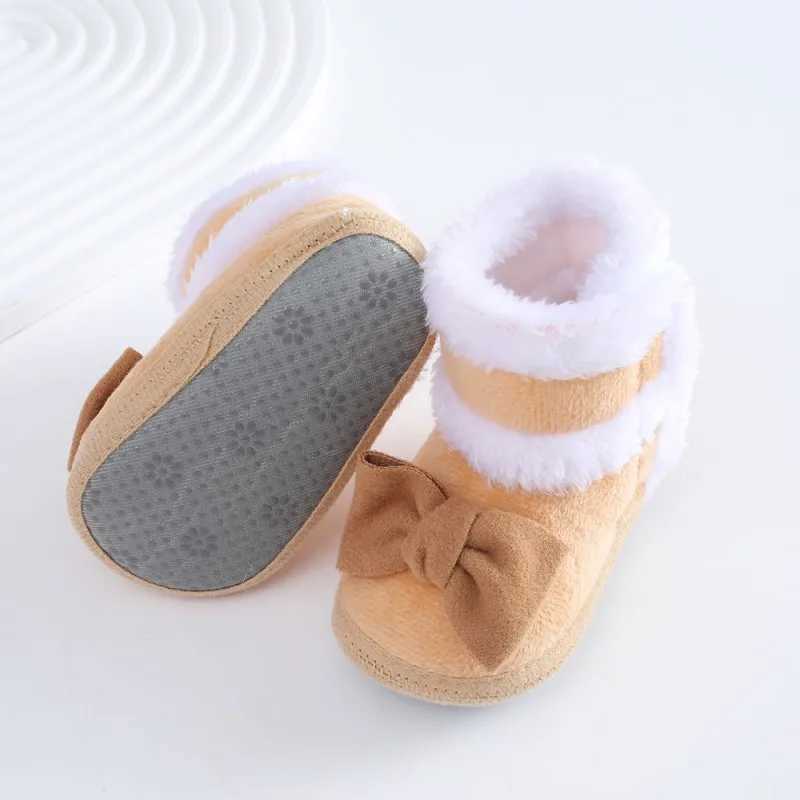 Winter and autumn baby shoes for girls aged 0-15 months warm fur for newborns snow boots for young children soft soles for boys first walker for 1 yea