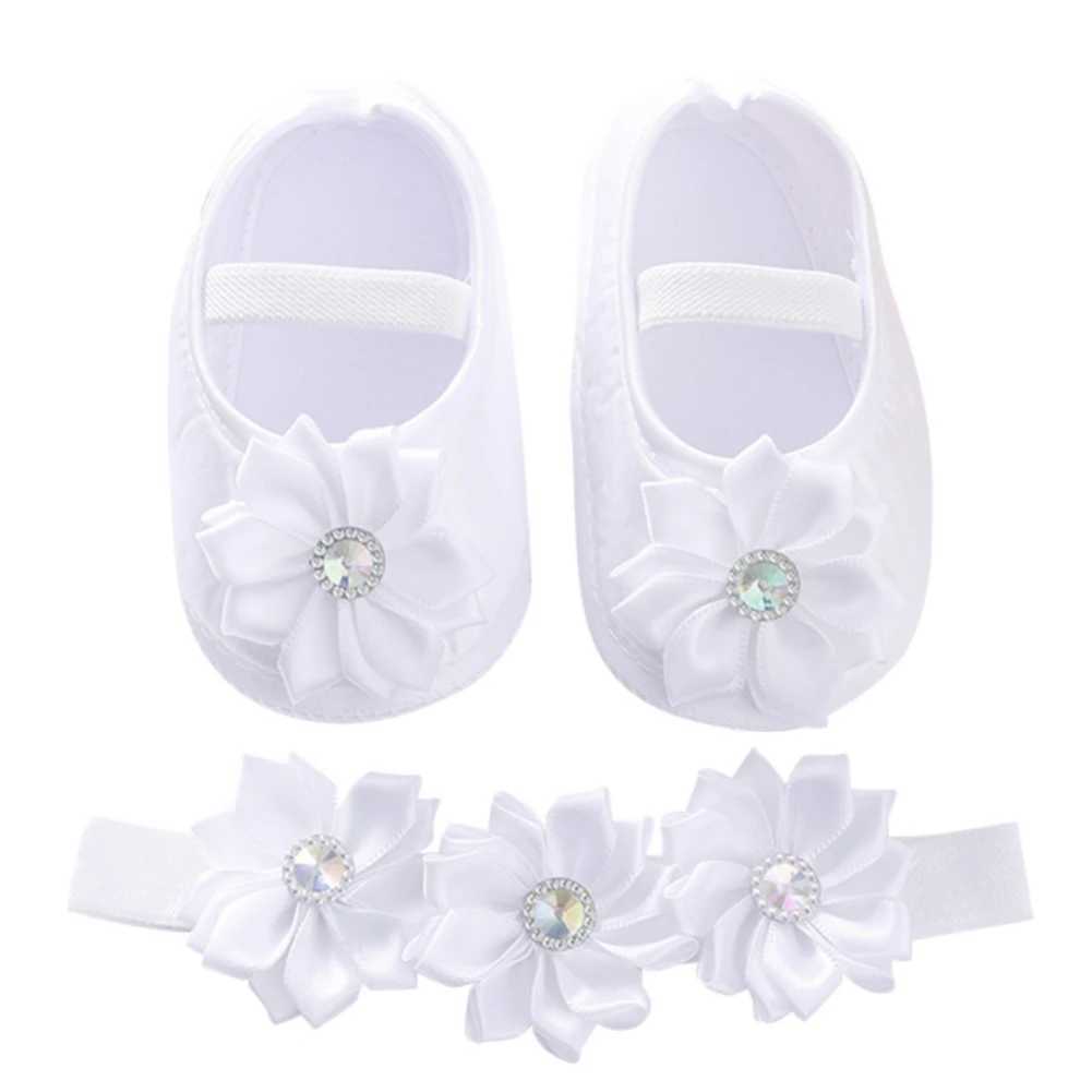 Baywell Summer Newborn Baby Flower Shoes+Headband Set Baby Lace Shoes Cute Preschool Soft Walkers 0-12 Months M240827