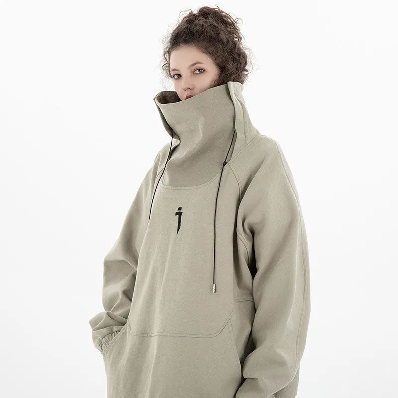 Turtleneck Techwear Hoodie Hip Hop Pullover Mens Autumn Casual Sweatshirt 240826