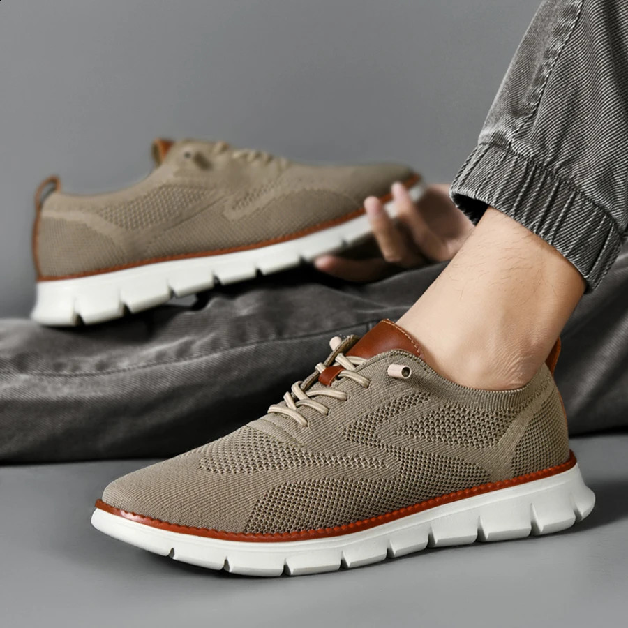 mens sports shoes lightweight breathable casual flat shoes outdoor fashion comfortable dress shoes anti slip sports walking shoes 240827
