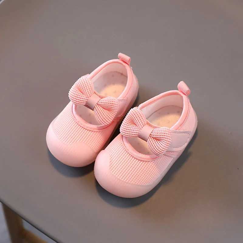 Baby shoes spring and autumn breathable baby shoes butterfly bow mesh shoes age 0-2 fresh princess shoes newborn Zapatillas M240827