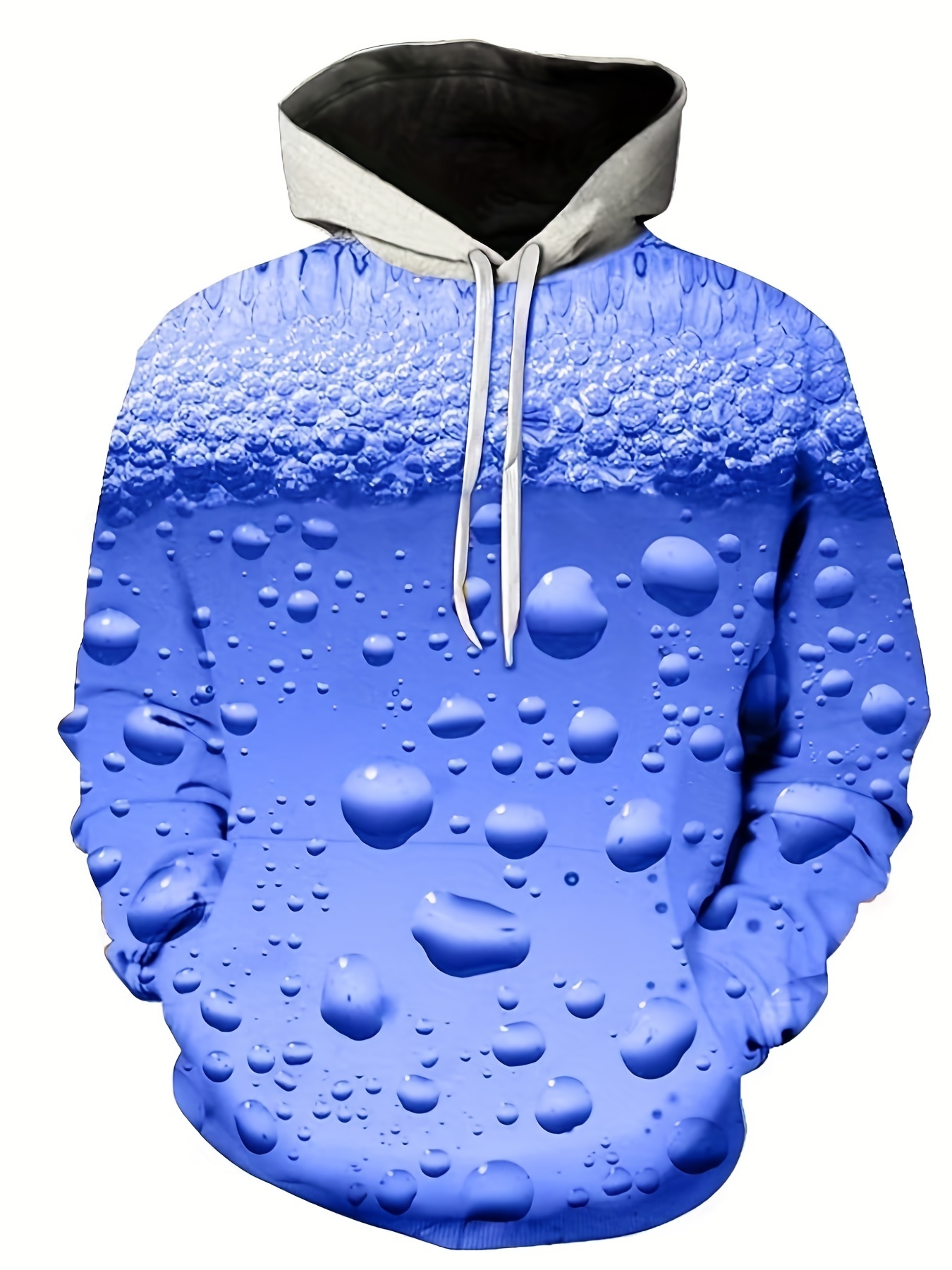 Plus Size Men's 3D Beer Print Hooded Sweatshirt Oversized Hoodies For Autumn/winter, Men's Clothing