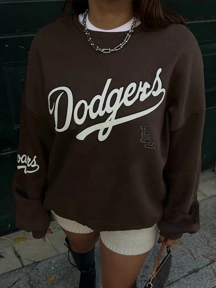 Letter Print Pullover Streetwear Women Sweatshirt Hoodie Winter Clothes Oversized Y2k Tops Sudaderas Para Mujer Roupas Femininas 240827