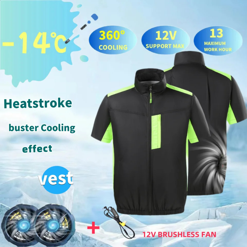 Cool Tank Top Wearable Cooling Fan Air Conditioning Clothing 13 hour Hiking for High Temperature Work Fishing 240827
