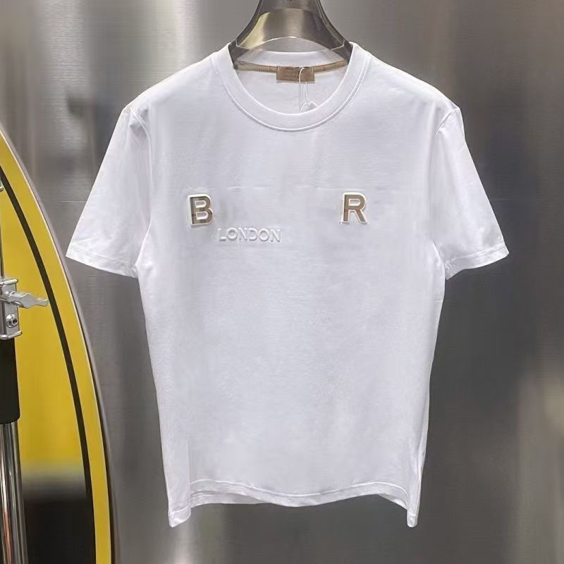 Men's Designer Paris Tee - Luxury Flocking Letter Short-Sleeve Cotton Shirt