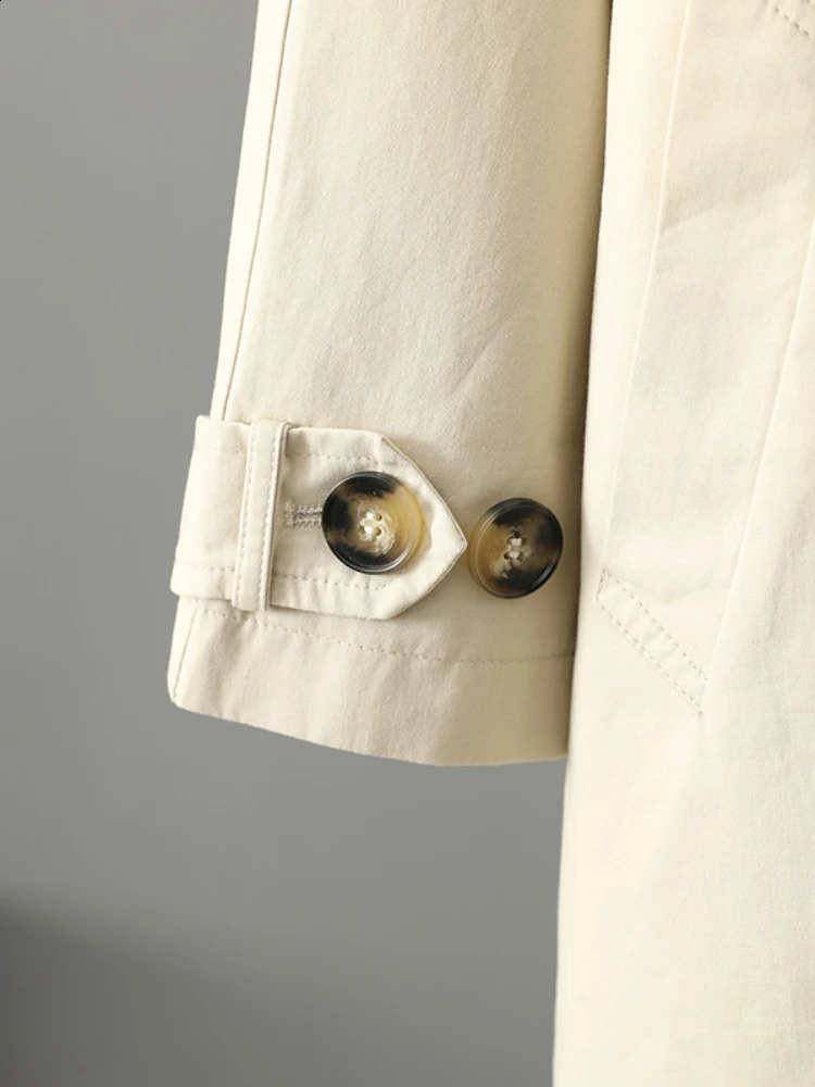 Womens Trench Medium Length SpringSummer AutumnWinter Coat British Style Jacket Temperature Single Chest Windproof Machine 240826