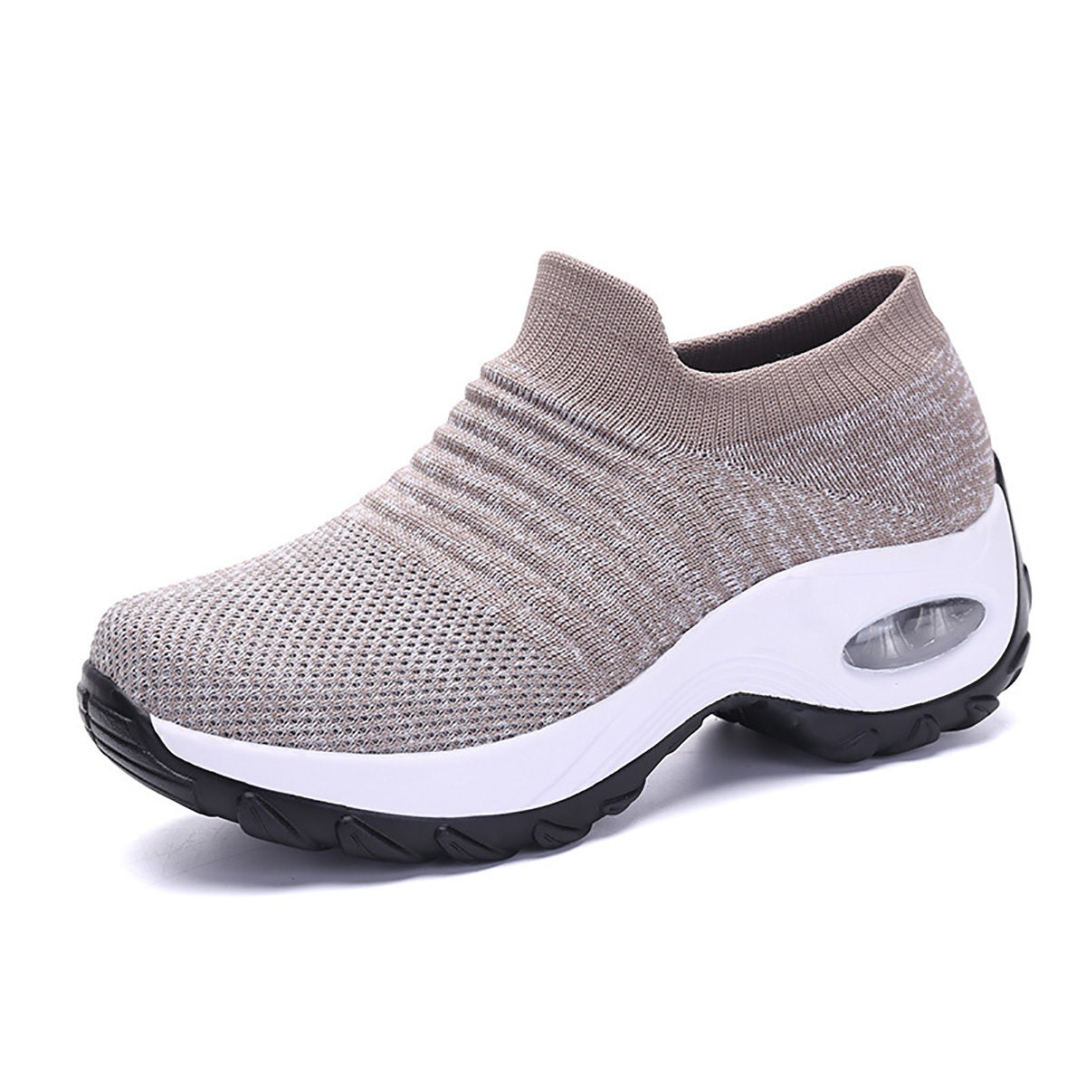 Lightweight Air Cushion Sole Chunky Sneakers - Breathable Mesh Upper, Low Top Design, Soft Insole, Womens Comfortable Running Shoes for Casual Walking