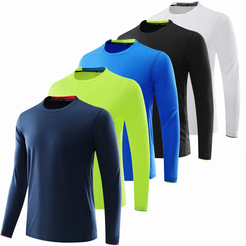 Long sleeved sportswear mens fitness Tshirt gym dry running fast drying compression shirt sports top 240827