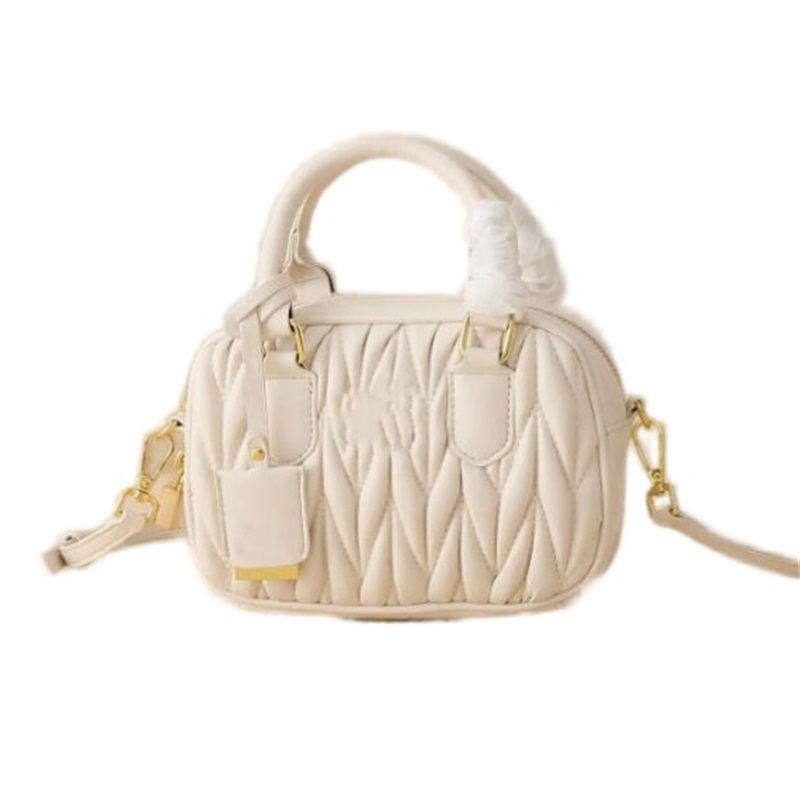 Women designer bag leather bowling wander handbag shoulder wrinkled lady cute hobo bags Crossbody Bag Pillow half moon brown pink white black red xb15