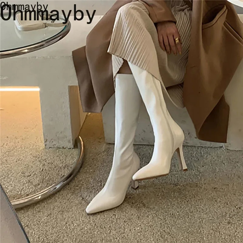 Winter womens long boots fashion thin high heels high knee boots womens black brown sexy womens knight boat botas de mujer 240827