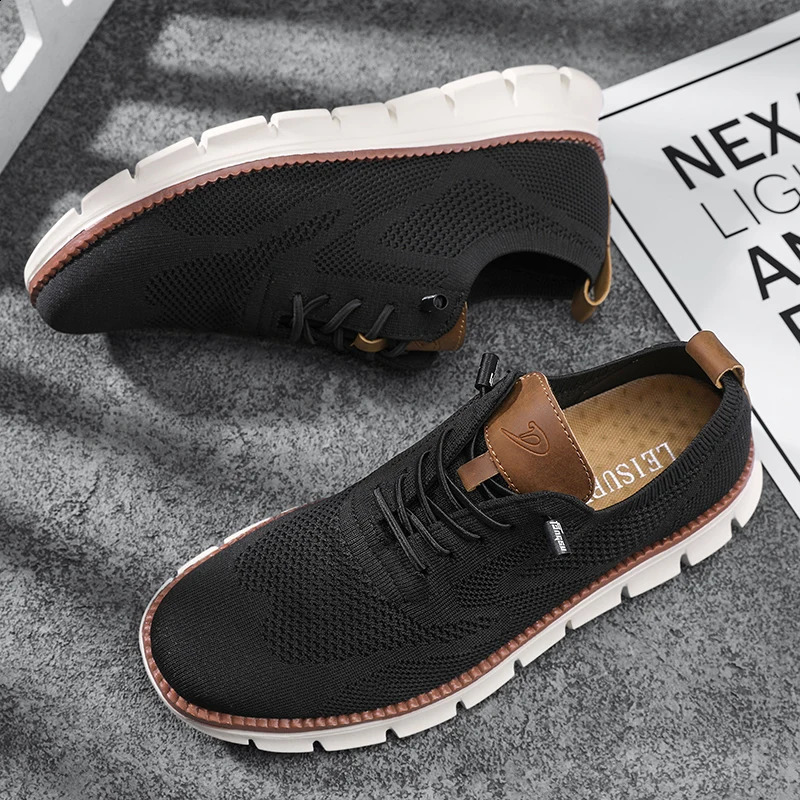 2024 Mens Running Shoes Breathable Outdoor Sports Shoes Lightweight Sports Shoes Mens Large Lightweight Knitted Sports Shoes 240827