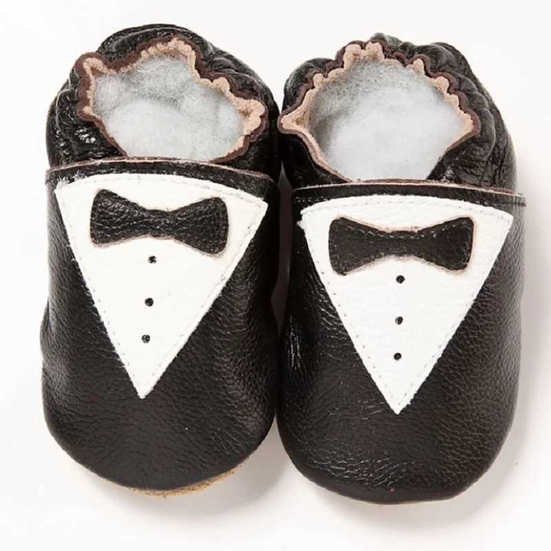 Black genuine leather baby shoes soft and handsome childrens Mocha Xin baby first walking shoes M240827