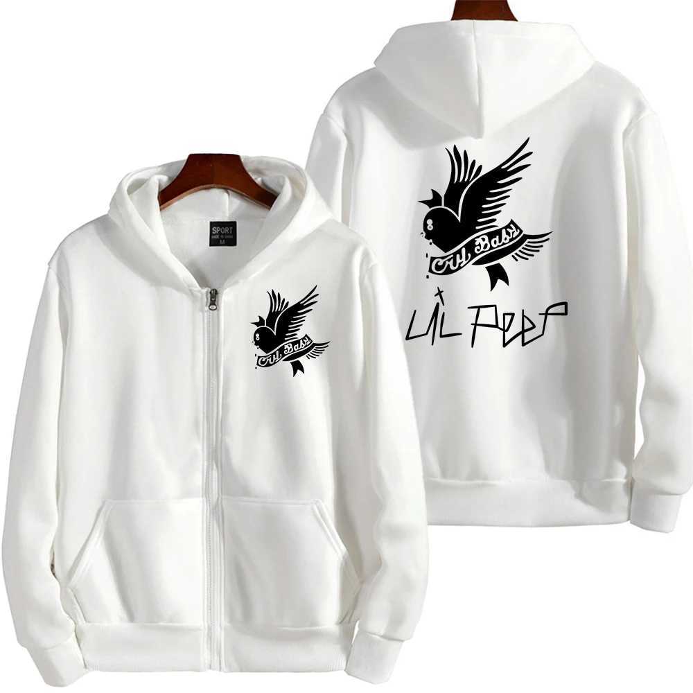 Lil Pp High Strt Mens Hoodie Bird Cry Baby Graphic Zipper Hoodie Casual Hoodie Long Slves Sportswear Chic Highstrt X2410311