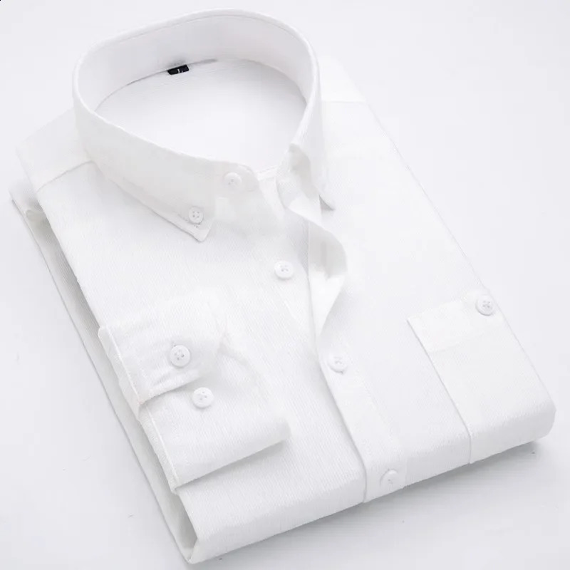 2024 Spring Business and Leisure Mens Corduroy Long Sleeve Mens Shirt High Quality Blue and Red Office Shirt 240827