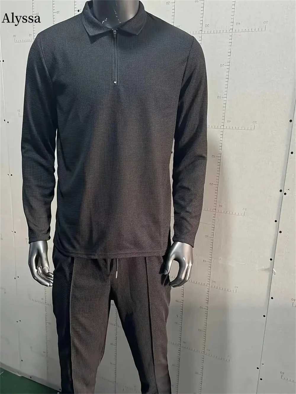 2024 Summer New Fashion Solid Color Long Sleeve T-shirt Suit Mens Casual Loose Comfortable High-Quality Sports Two-Piece Set X2502281