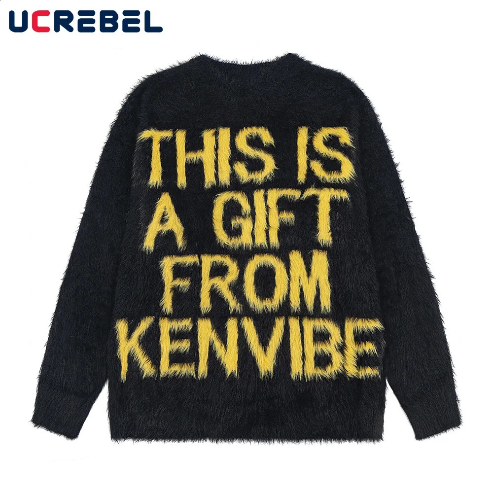 Xin Jacquard Sweater Mens Long Sleeve Knitted Floral Autumn Loose Style 240826