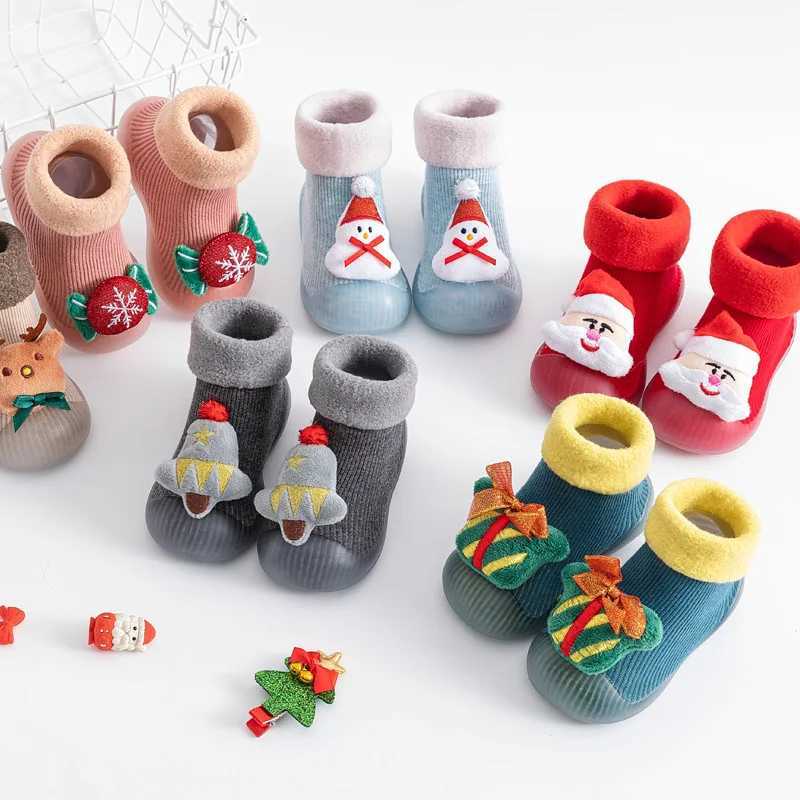 Winter baby boys and girls socks shoes cute cartoon shoes soft rubber sole childrens sports shoes childrens first walking shoes M240827