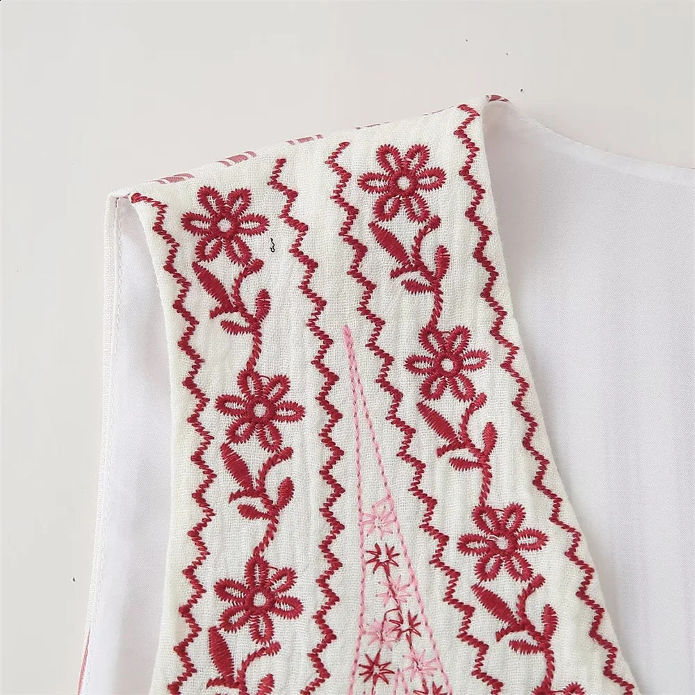 2024 ZAR4 Summer Womens Fashion and Versatile Heavy Industry Embroidered Vest 240826