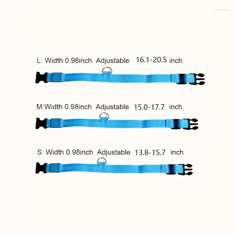 Dog Collars Nylon LED Night Safety Flashing Glow In The Dark Leash Dogs Luminous Fluorescent Pet Collar Flash