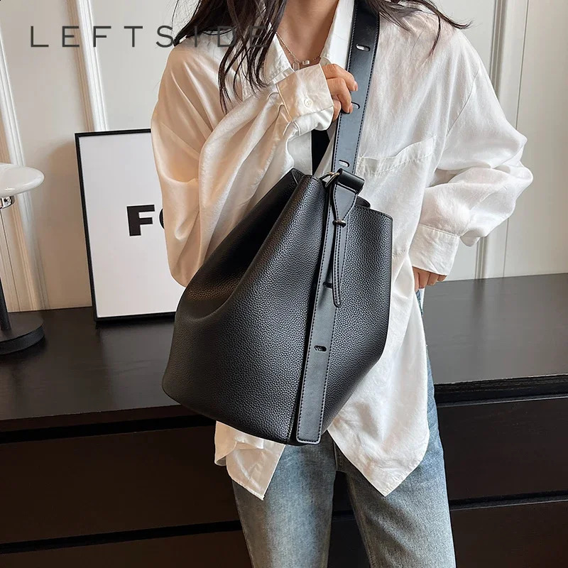 LEFTSIDE Retro Mini Solid Color Womens Leather Shoulder Bag Korean ner Fashion Handbag Underwear 240910