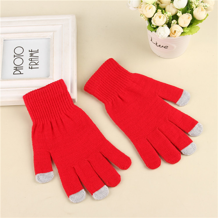 Men Women Touch Screen Gloves Autumn Winter Warm Mittens Female Winter Full Finger Stretch Comfortable Breathable Warm Cycling Glove Customize Logo HW