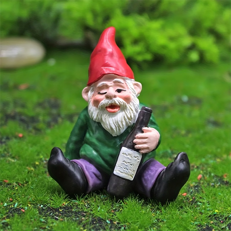 New 4Pcs, Drunken Gnomes Resin Craft Decorations Gardening Decorations, Fun Garden Gnomes, Miniature Decorative Accessories