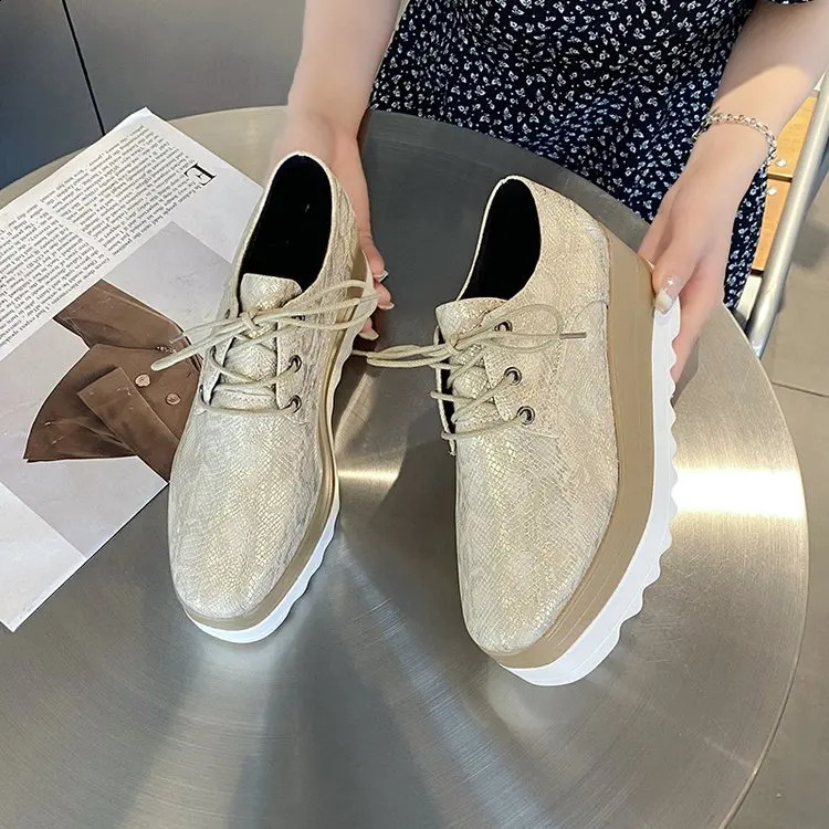 Womens Fashion Flat Shoes Spring PU Shoes Fashion Crawling Shoes Womens Casual Shoes Womens Lace Flat Shoes Big 42 240827