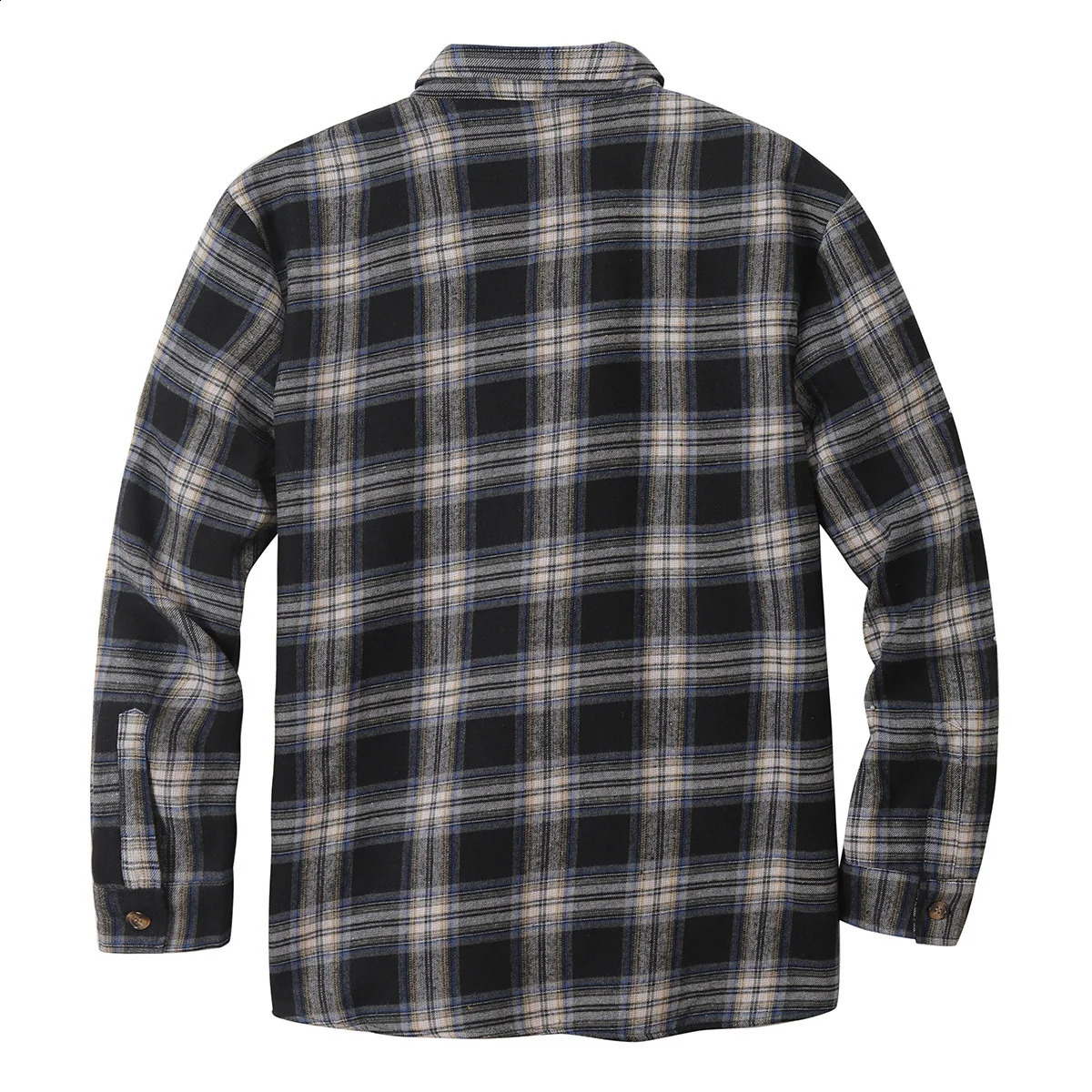 Mens winter thick plain shirt mens long sleeved shirt Sherpa lined shirt wool jacket 240827