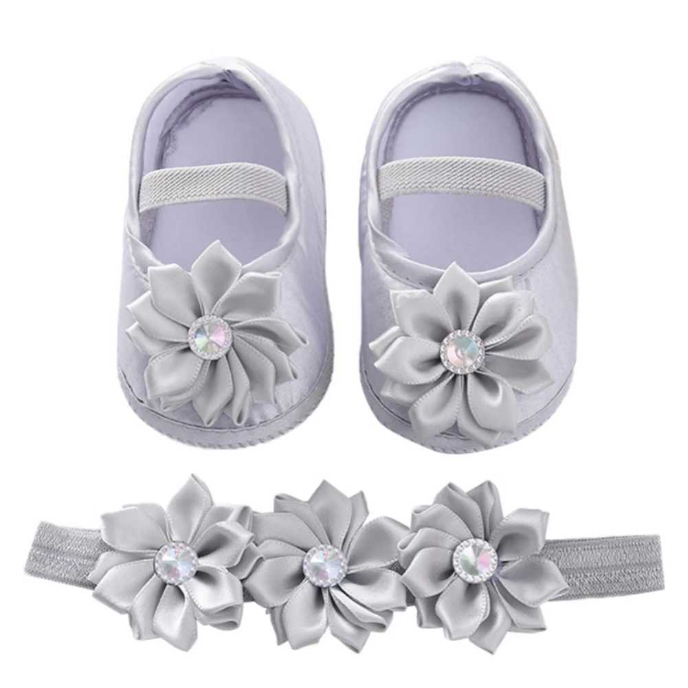 Baywell Summer Newborn Baby Flower Shoes+Headband Set Baby Lace Shoes Cute Preschool Soft Walkers 0-12 Months M240827