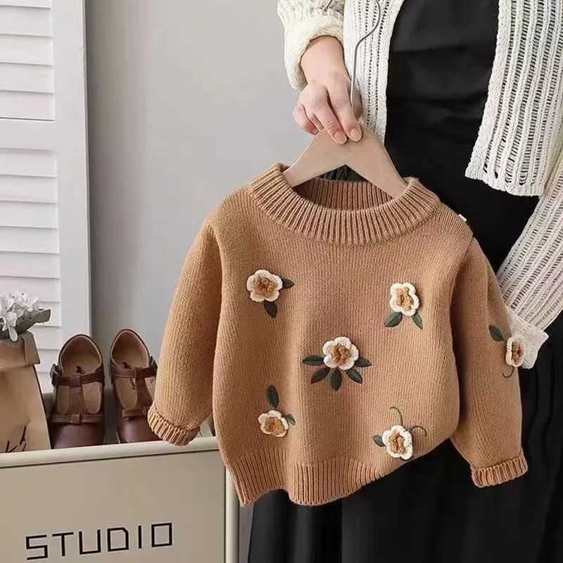 Girl Korean Sweetheart Pullover Sweater Girl Autumn and Winter Thick Knitwear Fashion Little Girl Layover Woolen NewW240824