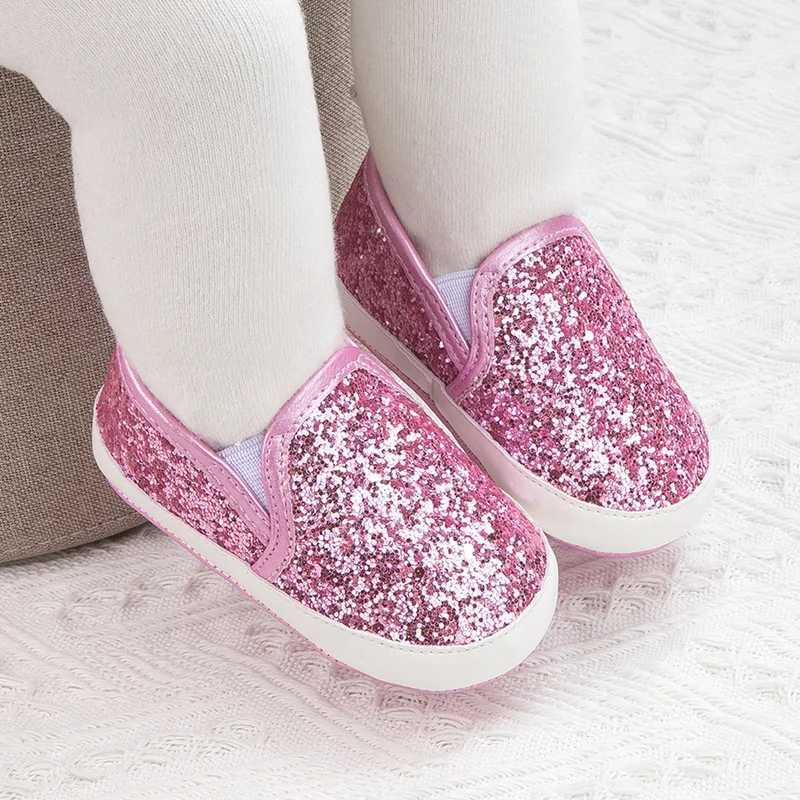 New baby shoes baby boy girl shoes sparkling gold dress pure cotton soft sole newborn baby crib shoes first step Moccasins M240827