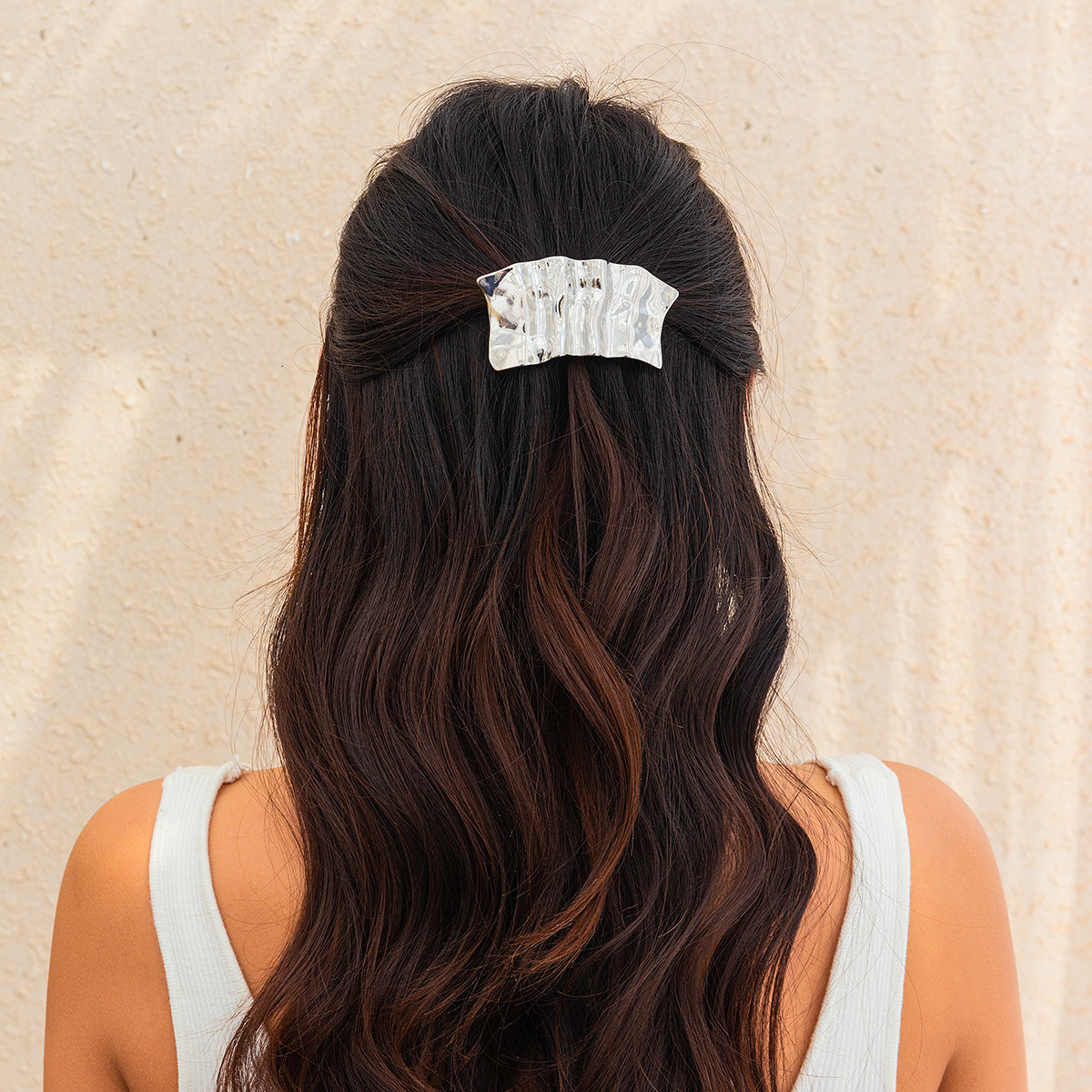 Jewelry metal concave convex folded alloy Hairpin irregular temperament hair clip F08.27-3.8 aa419