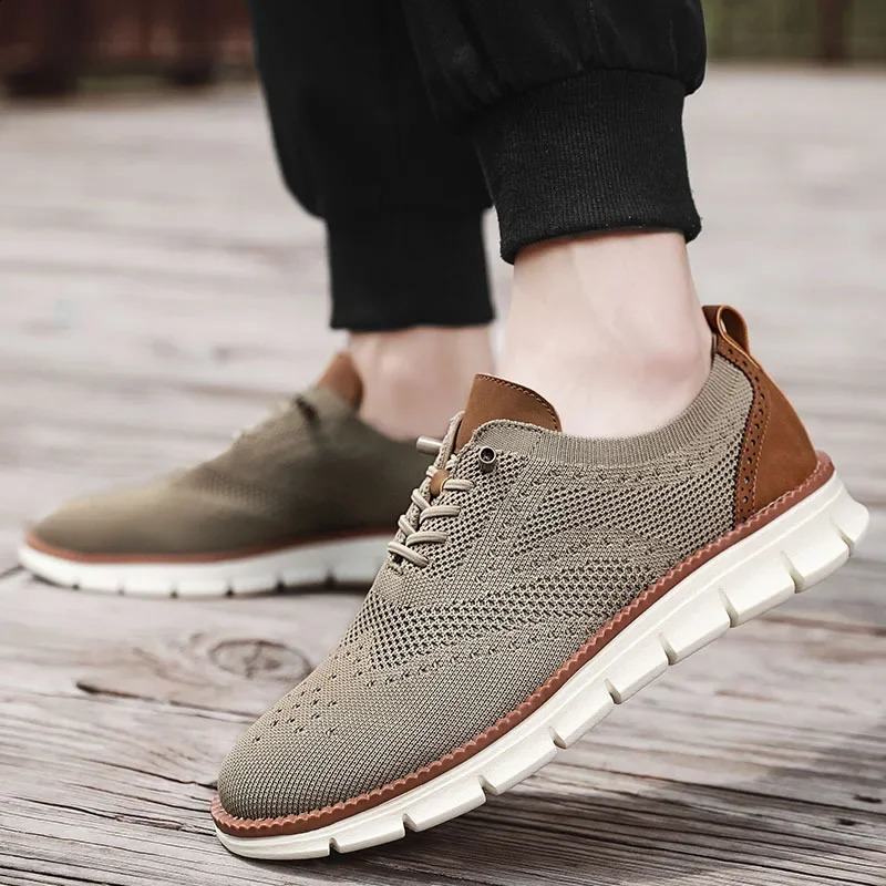 Leisure Knitted Mens Shoes Brooks Mens Shoes Office Submits Fashion Sports Shoes seller 240827
