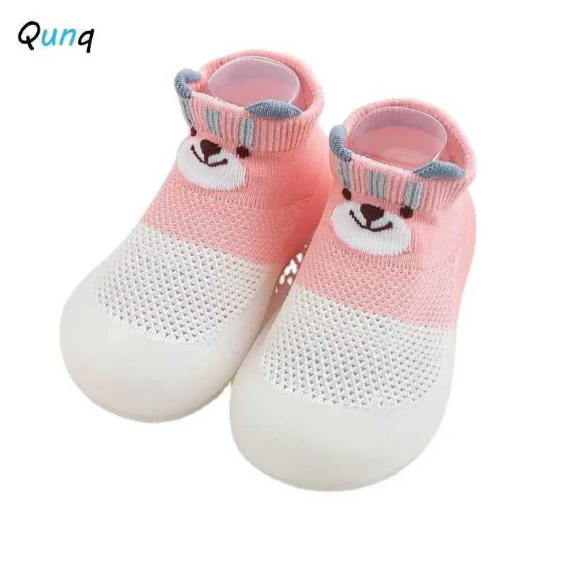 Qunq Spring and Summer New Baby Socks and Shoes Soft soled Mesh Hollow Cartoon Breathable Anti slip Cute Floor Socks and Shoes M240827