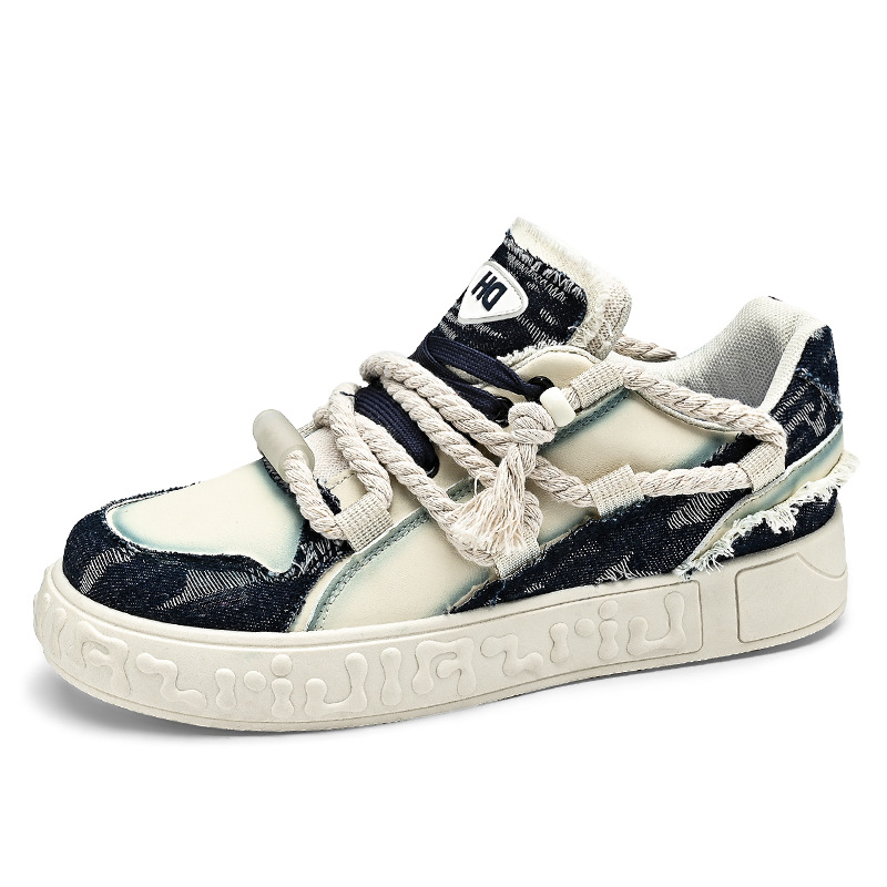 Dirty Braided Bread Design Board Shoes Comfortable Casual Durable Versatile Trendy Multi Color Board Shoes