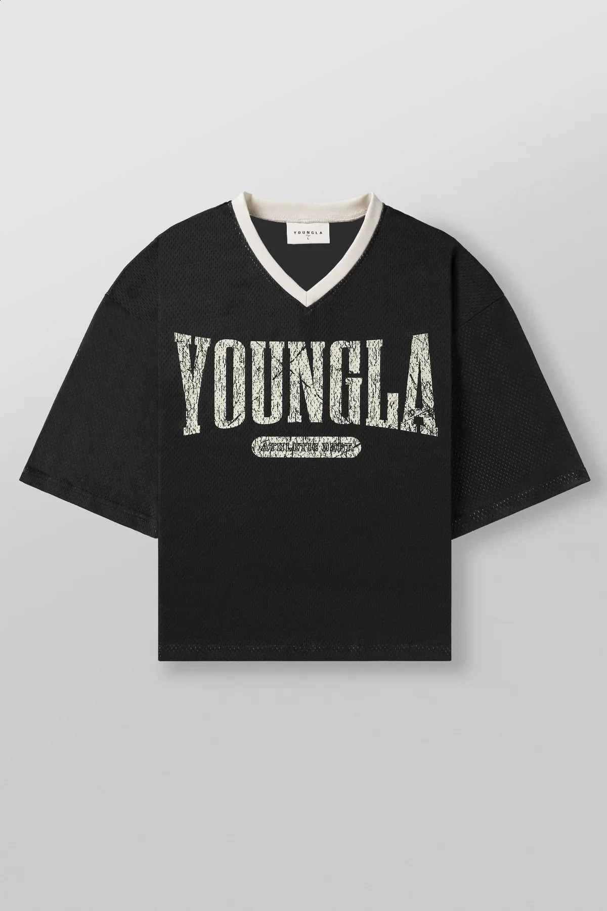 American style oversized Tshirt for mens sports and fitness fast drying breathable large mesh printing Vneck casual short sleeved shirt 240827