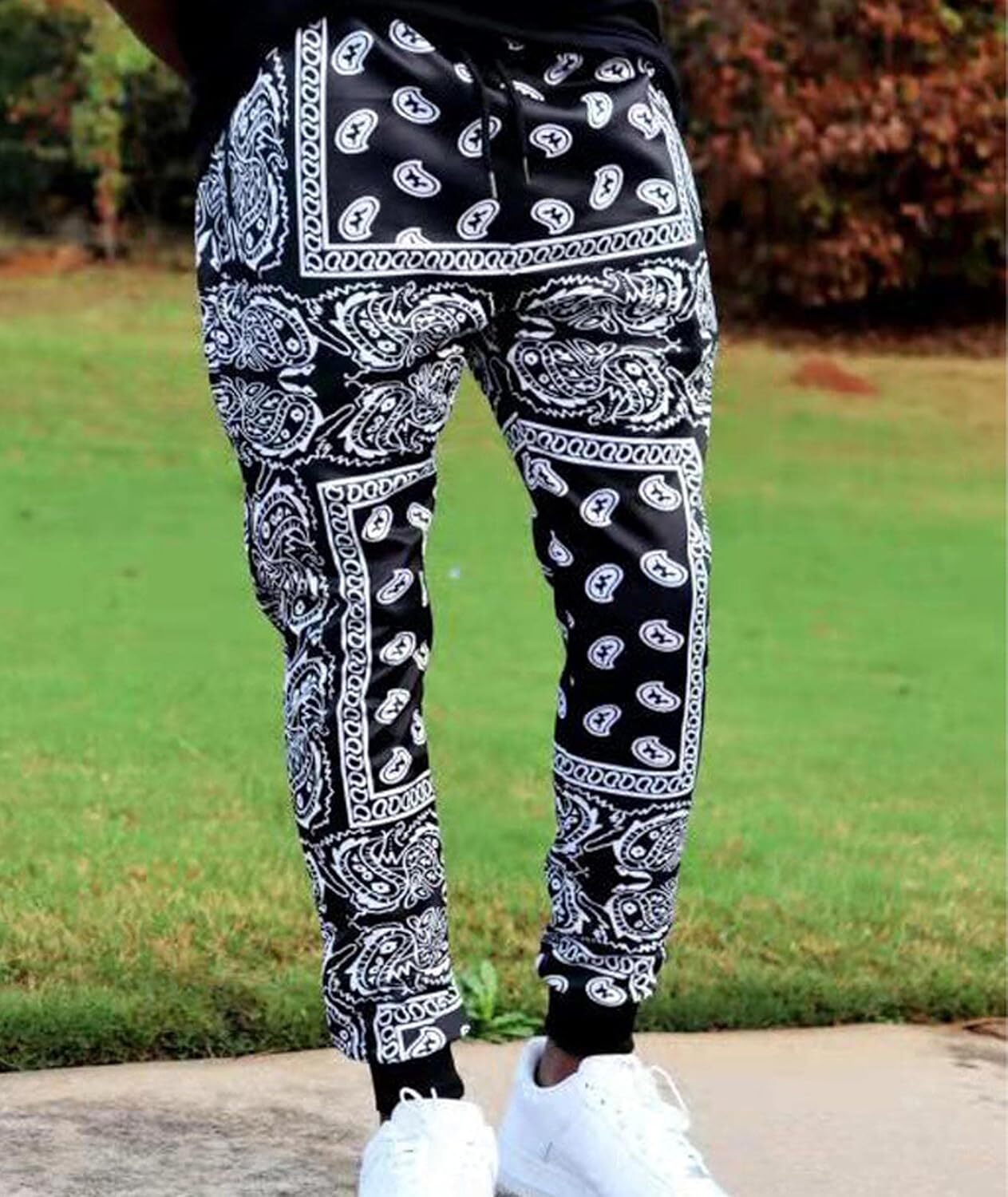 sweatpants mens Bandana Paisly Drawstring Jogger Pants Cashew Printed Sweatpants Skateboard Loose Trousers with Pockets sweat pants