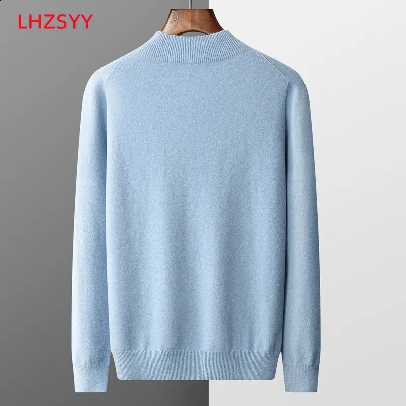 LHZSYY Autumn Winter Men Cashmere Sweater First-Line Ready-To-Wear Pullover Half Turtleneck Casual Sweater Pure Wool Knit Shirt 240826 - view 5