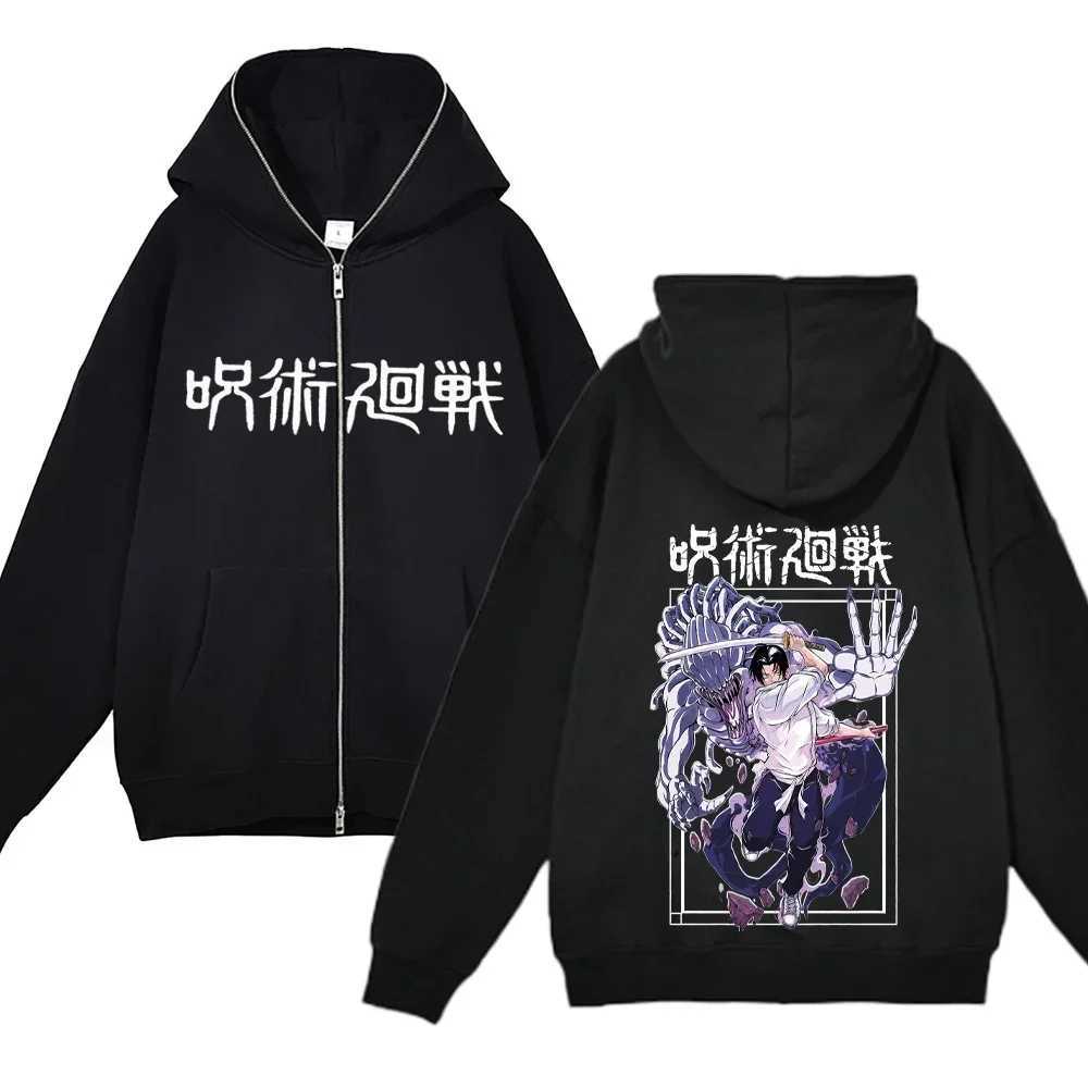 Anime Gojo Satoru Sweater Jujutsu Kaisen Zipper Jacket Gojo Hoodie Thin Flce Hoodie Zipper Y2k Hoodie X2410311