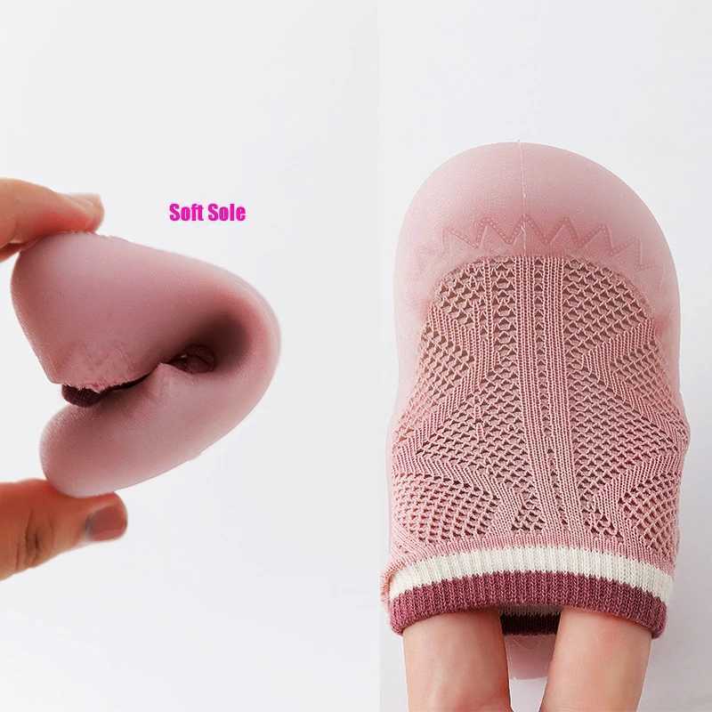 Summer mesh baby socks shoes anti slip indoor baby walking shoes breathable warm and elastic socks for boys and girls sports shoes M240827