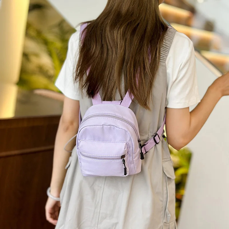Mini trend nylon womens small bag white Rucack teenage girls fashion casual backpack 240827