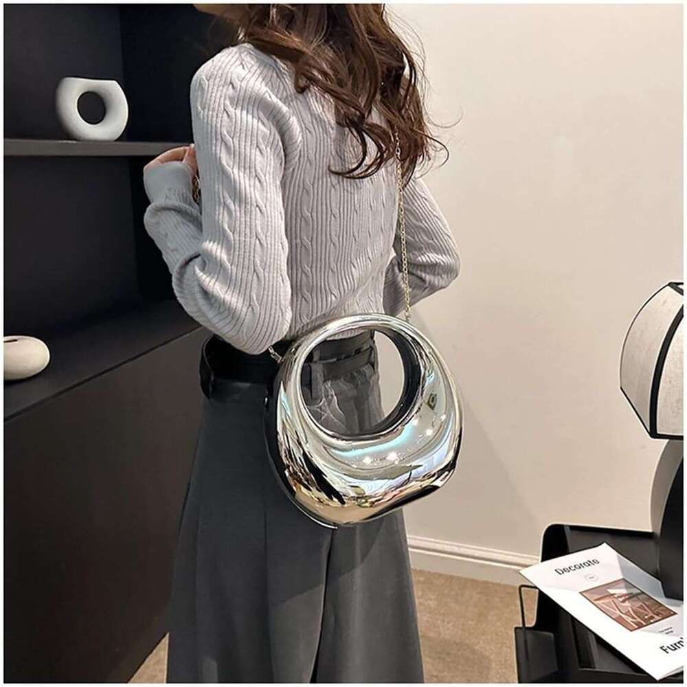 Acrylic Evening Clutch Purse Top-handle Moon Hobo Bag, Elegant Marble Handbag for Wedding tail Party