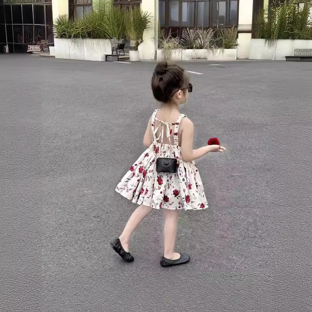 Girls' summer new vacation style Korean version tank top dress for children F20-08.27