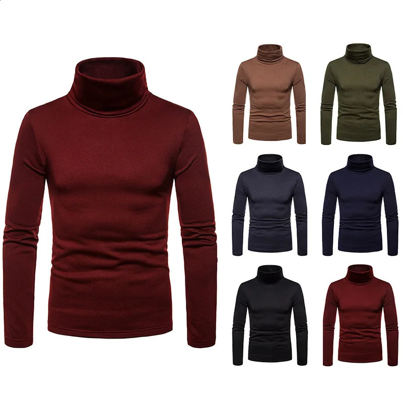 underwear mens ultrathin winter turtle collar bottom shirt thick warm wool floral long sleeved top Tshirt 240827