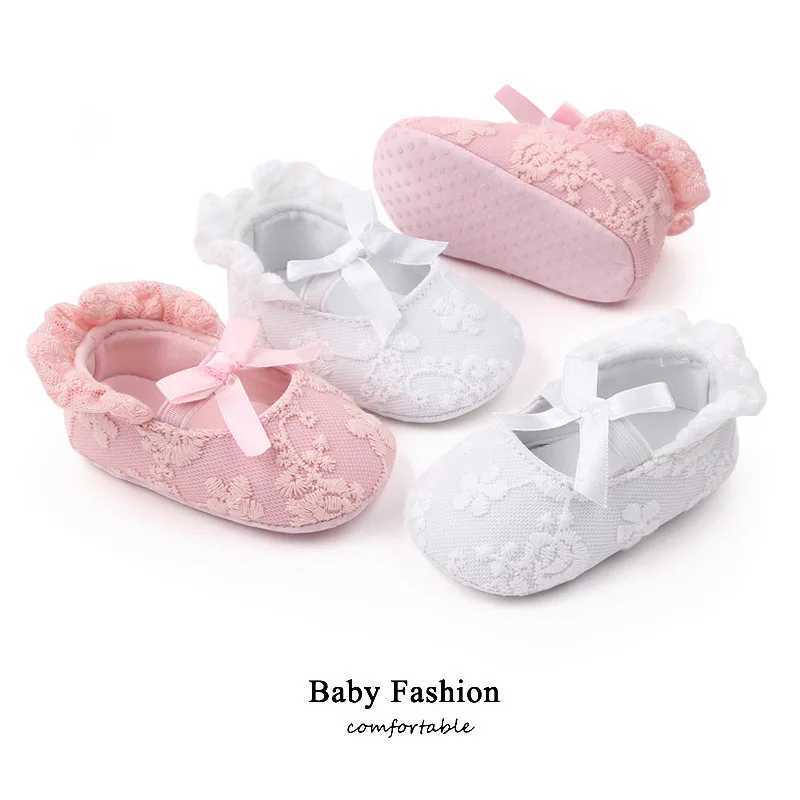 New baby girl first walker soft bow girl princess shoes embroidered toddler baby shoes casual baby walker shoes M240827