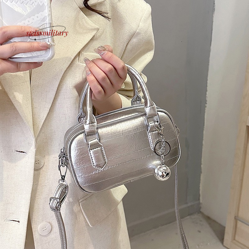 Handheld Boston 2024 Summer New Fashion Versatile Trendy One Shoulder Crossbody Commuting Bowling Women's Bag #31