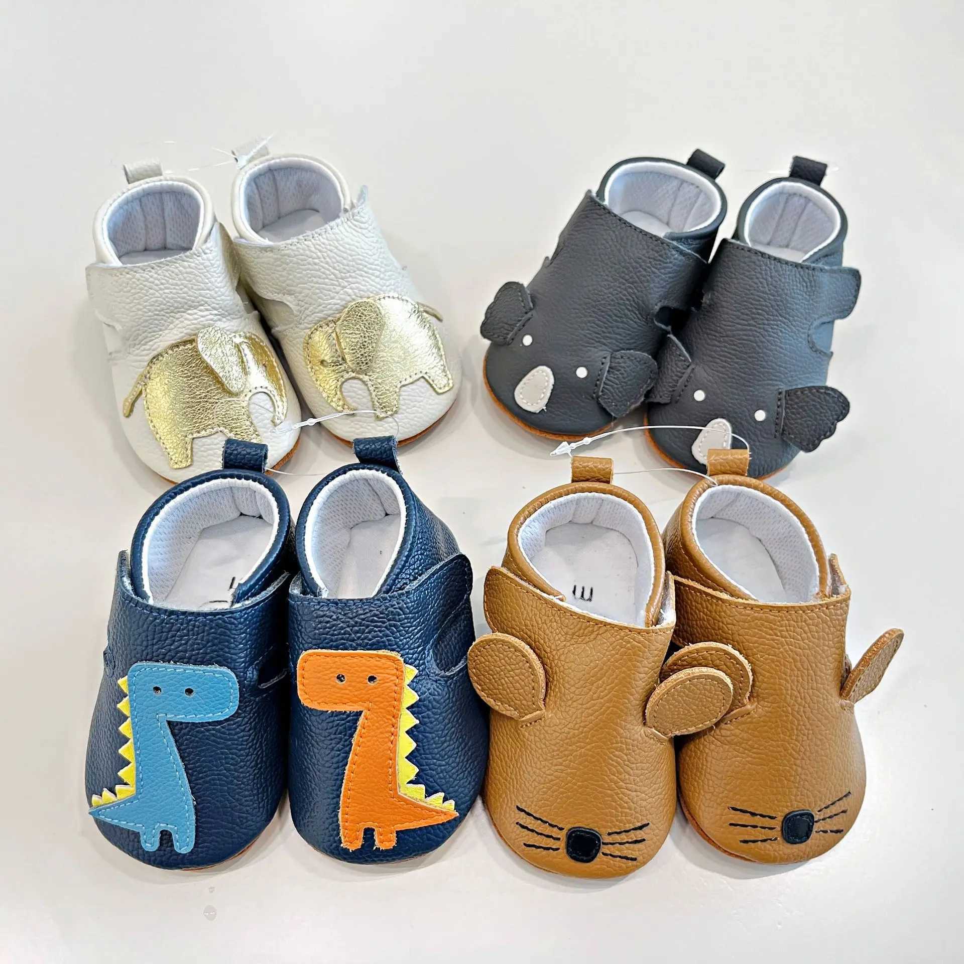 Baby crib shoes for girls boys toddlers casual leather shoes for newborns animals barefoot shoes for the first step of Sapato Loafers project M240827