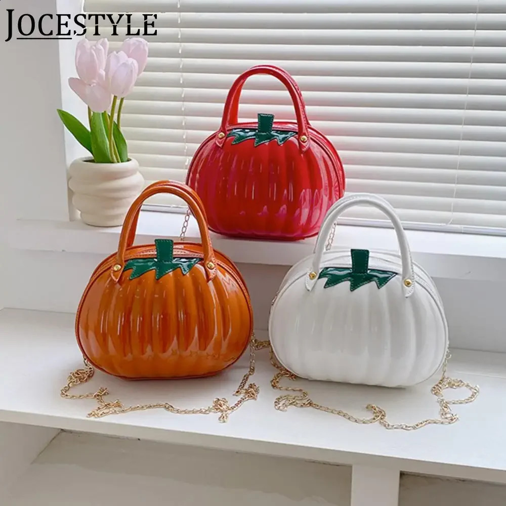 Womens pumpkin shaped handbag Versatile creative shoulder bag fashionable and adorable multifunctional waterproof Halloween 240827
