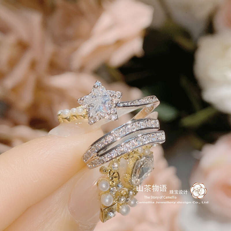 2024 INS Top Classic meteor 925 Sterling Silver Diamond Luxury Big Wedding Band Rings Luxury Rings Set for Bridal Women Engagement Finger Party Gift D