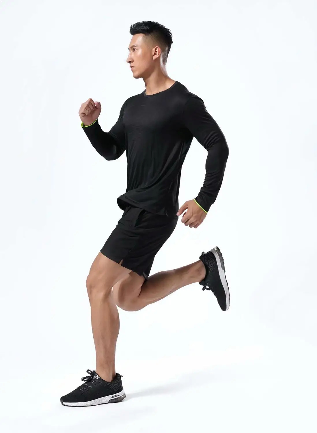 Long sleeved sportswear mens fitness Tshirt gym dry running fast drying compression shirt sports top 240827